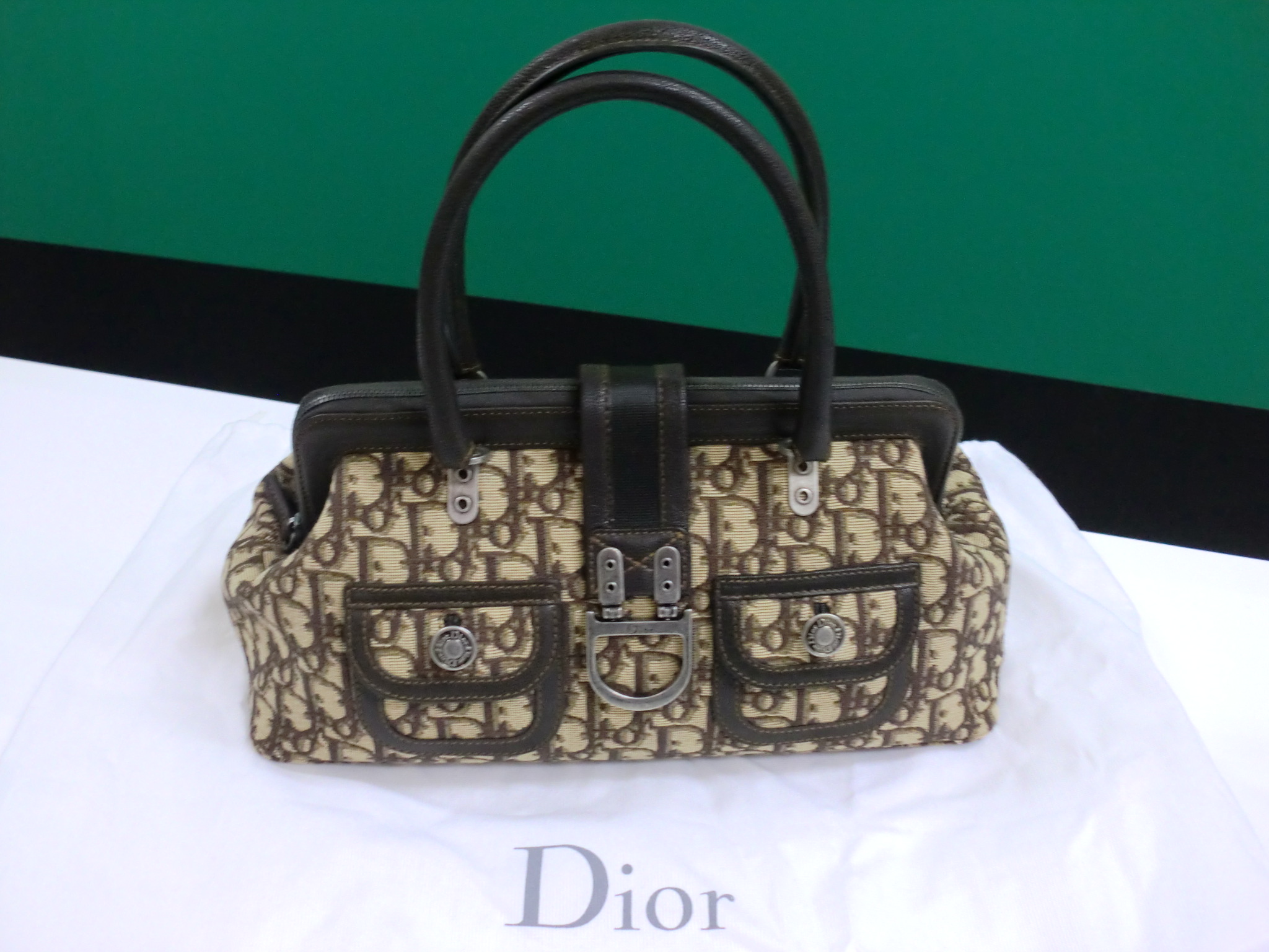 Christian Dior クリスチャンディオール  トロッター柄 ハンドバッグ